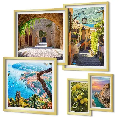 Pared galería de arte con encantadoras vistas al mar