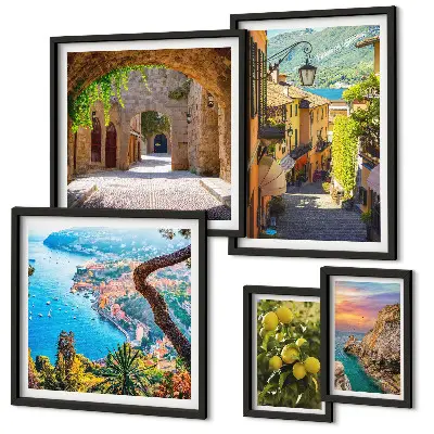 Pared galería de arte con encantadoras vistas al mar