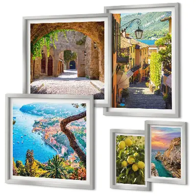 Pared galería de arte con encantadoras vistas al mar