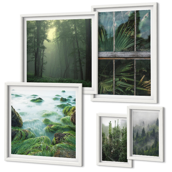 Conjunto de cuadros decorativos Paisajes verdes, bosques, vegetación