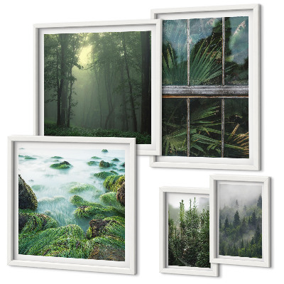 Conjunto de cuadros decorativos Paisajes verdes, bosques, vegetación