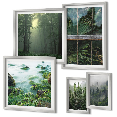 Conjunto de cuadros decorativos Paisajes verdes, bosques, vegetación
