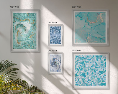 Pared galería de arte Elegantes detalles en azul turquesa