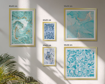 Pared galería de arte Elegantes detalles en azul turquesa