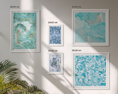 Pared galería de arte Elegantes detalles en azul turquesa