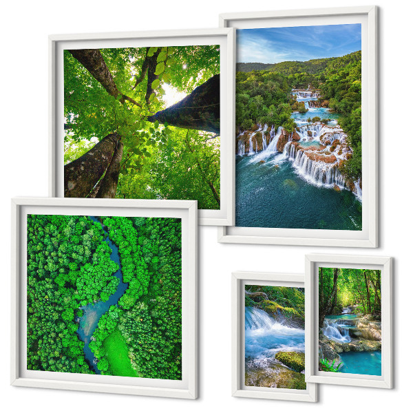 Pared galería de arte Cascadas paisajes verdes