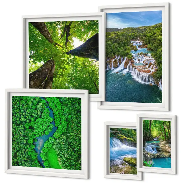 Cuadro para pared de galería de arte paisajes de cascadas verdes