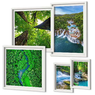 Pared galería de arte Cascadas paisajes verdes