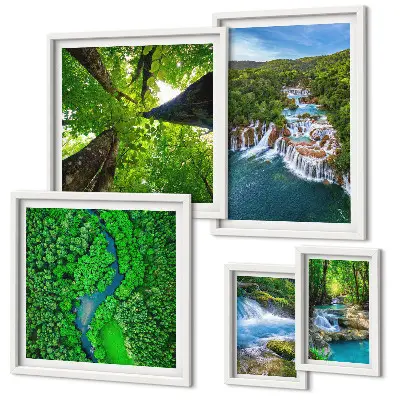 Cuadro para pared de galería de arte paisajes de cascadas verdes