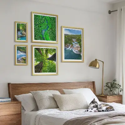 Cuadro para pared de galería de arte paisajes de cascadas verdes