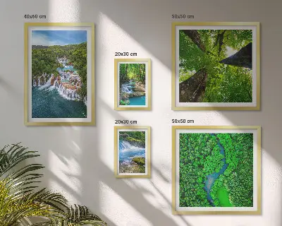 Cuadro para pared de galería de arte paisajes de cascadas verdes