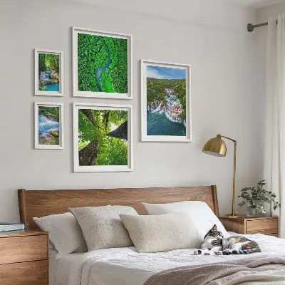 Cuadro para pared de galería de arte paisajes de cascadas verdes