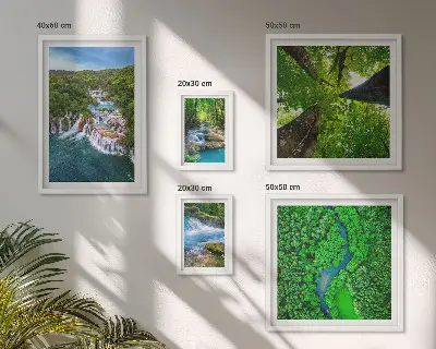 Cuadro para pared de galería de arte paisajes de cascadas verdes