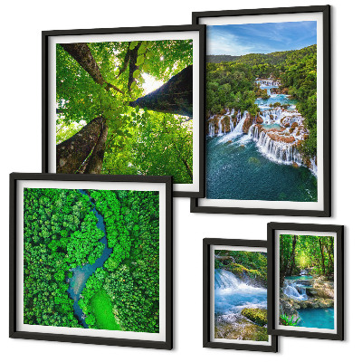 Pared galería de arte Cascadas paisajes verdes