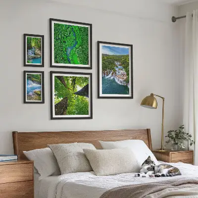 Cuadro para pared de galería de arte paisajes de cascadas verdes