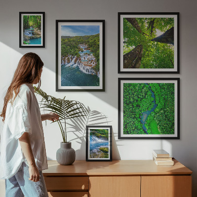 Pared galería de arte Cascadas paisajes verdes