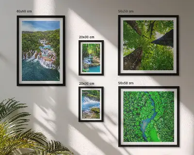 Cuadro para pared de galería de arte paisajes de cascadas verdes