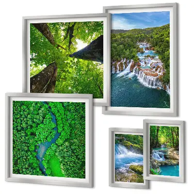 Cuadro para pared de galería de arte paisajes de cascadas verdes