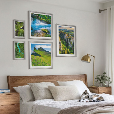 Conjunto de cuadros decorativos Paisajes montañas ríos bosques
