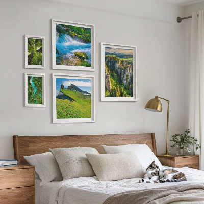Conjunto de cuadros decorativos Paisajes montañas ríos bosques