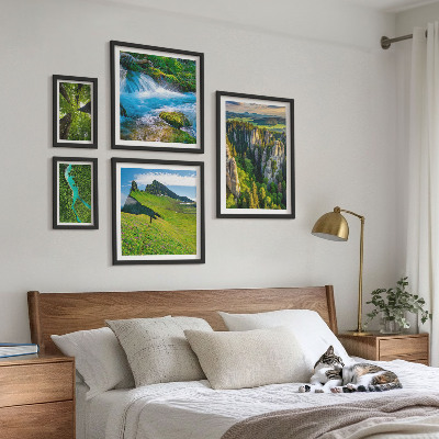 Conjunto de cuadros decorativos Paisajes montañas ríos bosques