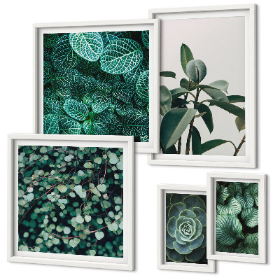 Pared galería de arte Motivos vegetales de hojas verdes