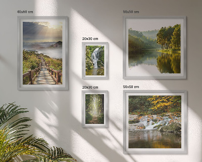 Conjunto de cuadros decorativos Paisajes naturales, cascadas, senderos forestales