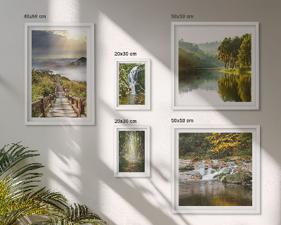 Conjunto de cuadros decorativos Paisajes naturales, cascadas, senderos forestales