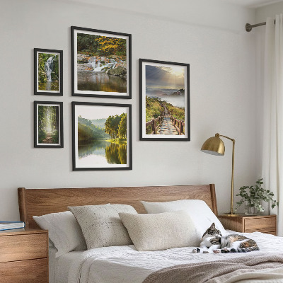 Conjunto de cuadros decorativos Paisajes naturales, cascadas, senderos forestales