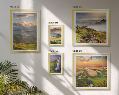 Pared galería de arte paisajes de montaña cascadas