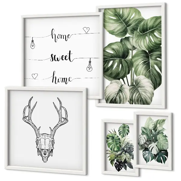 Conjunto de cuadros decorativos con motivos vegetales de naturaleza para el hogar