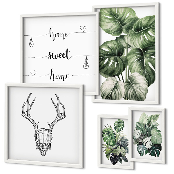 Conjunto de cuadros decorativos Motivos vegetales con motivos de naturaleza para el hogar