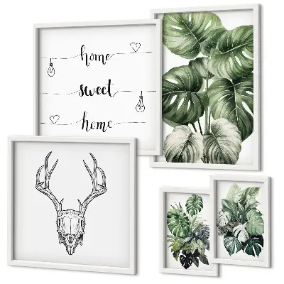 Conjunto de cuadros decorativos con motivos vegetales de naturaleza para el hogar