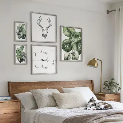 Conjunto de cuadros decorativos con motivos vegetales de naturaleza para el hogar