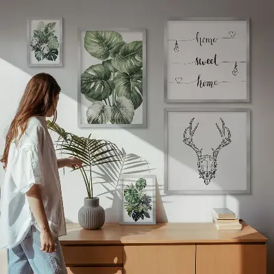 Conjunto de cuadros decorativos con motivos vegetales de naturaleza para el hogar