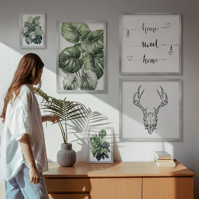 Conjunto de cuadros decorativos Motivos vegetales con motivos de naturaleza para el hogar