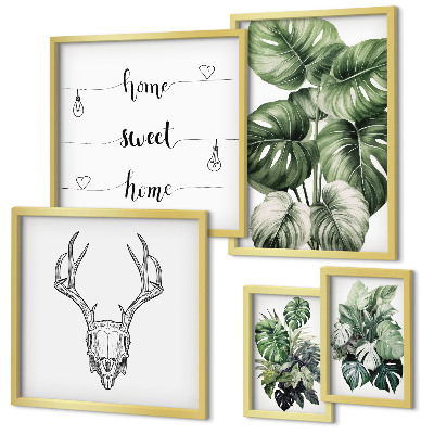 Conjunto de cuadros decorativos Motivos vegetales con motivos de naturaleza para el hogar