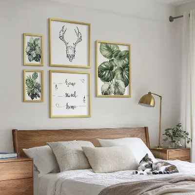 Conjunto de cuadros decorativos con motivos vegetales de naturaleza para el hogar