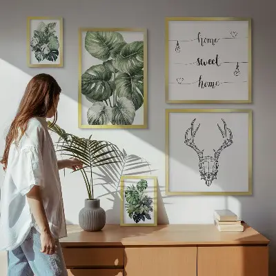 Conjunto de cuadros decorativos con motivos vegetales de naturaleza para el hogar