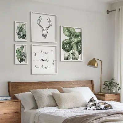 Conjunto de cuadros decorativos con motivos vegetales de naturaleza para el hogar