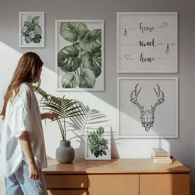 Conjunto de cuadros decorativos con motivos vegetales de naturaleza para el hogar