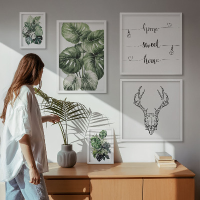 Conjunto de cuadros decorativos Motivos vegetales con motivos de naturaleza para el hogar