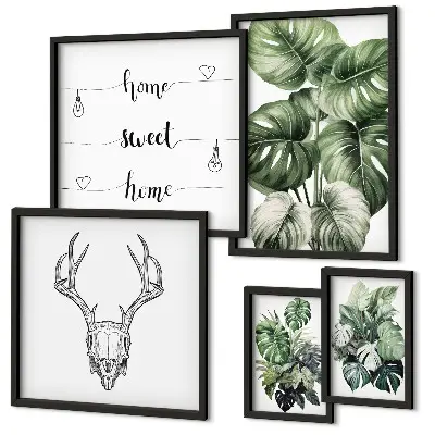 Conjunto de cuadros decorativos con motivos vegetales de naturaleza para el hogar