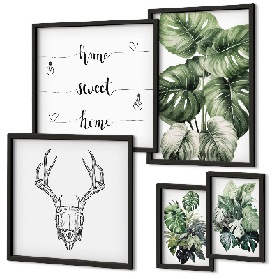 Conjunto de cuadros decorativos Motivos vegetales con motivos de naturaleza para el hogar