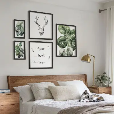 Conjunto de cuadros decorativos con motivos vegetales de naturaleza para el hogar