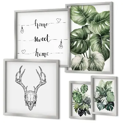 Conjunto de cuadros decorativos con motivos vegetales de naturaleza para el hogar
