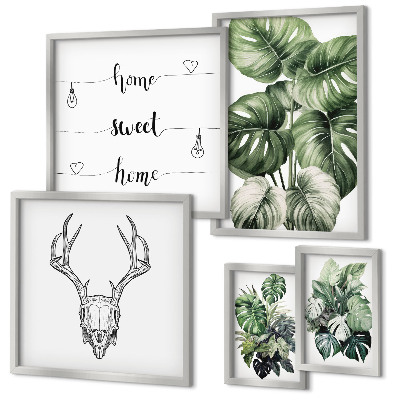 Conjunto de cuadros decorativos Motivos vegetales con motivos de naturaleza para el hogar