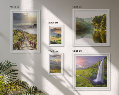 Set de 5 cuadros para salón Paisajes, cascadas, montañas