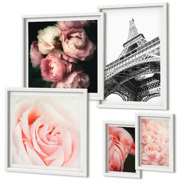 Cuadro de pared galería de arte rosas en la torre eiffel estilo romanticismo