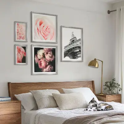 Cuadro de pared galería de arte rosas en la torre eiffel estilo romanticismo